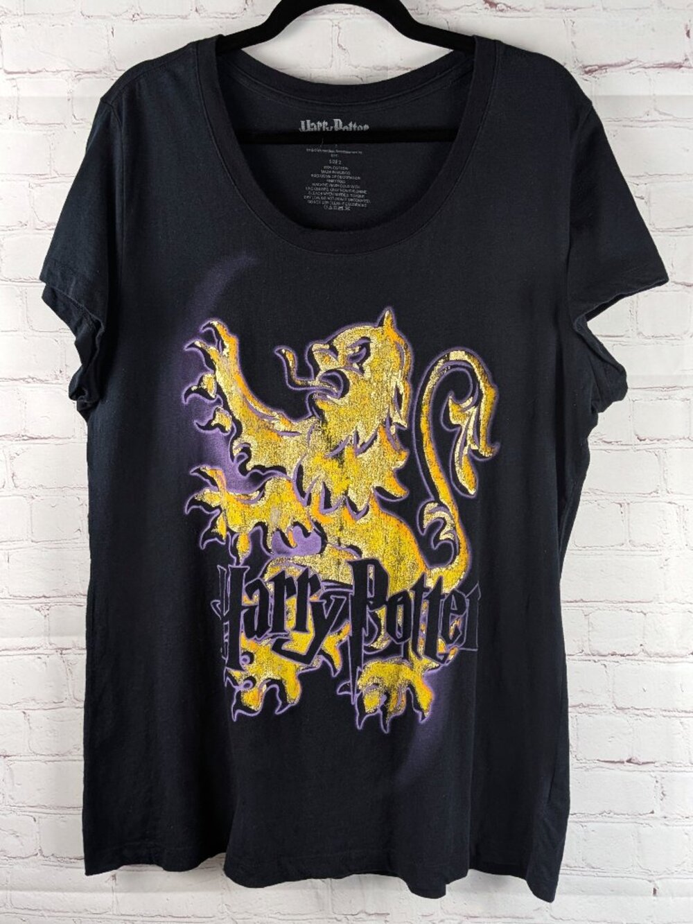 Harry Potter Gold/Purple Gryffindor Crest Graphic Tee 2X